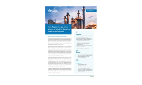 Rapac EnergyがCyoloでOTを保護することで数週間の作業を節約する方法